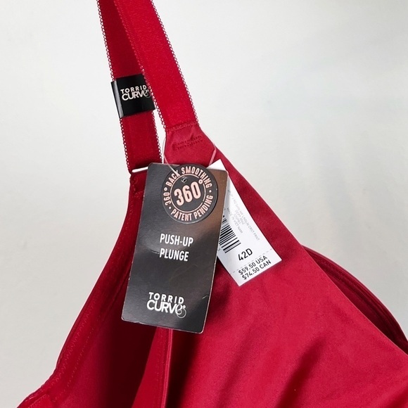 NWT Torrid Longline Xo Push Up Bra - Shine Red With 360° Back Smoothing™ - Picture 9 of 10